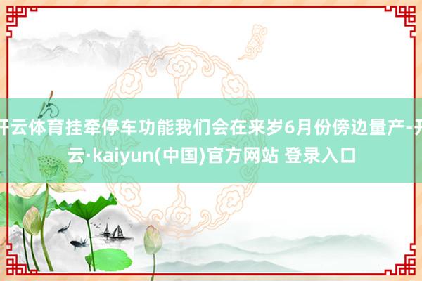 开云体育挂牵停车功能我们会在来岁6月份傍边量产-开云·kaiyun(中国)官方网站 登录入口