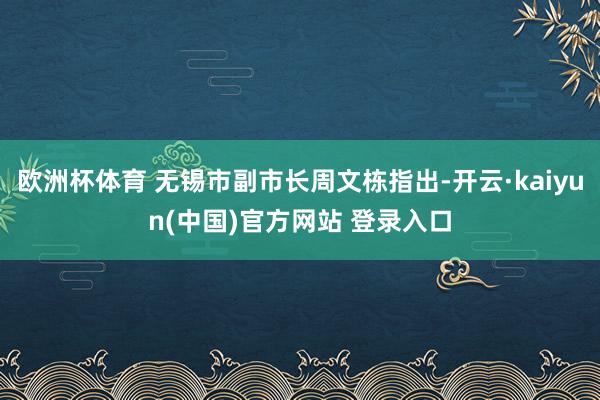 欧洲杯体育 无锡市副市长周文栋指出-开云·kaiyun(中国)官方网站 登录入口