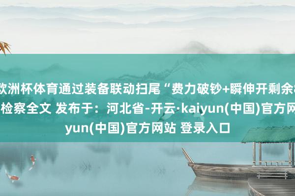 欧洲杯体育通过装备联动扫尾“费力破钞+瞬伸开剩余88%登录后可检察全文 发布于：河北省-开云·kaiyun(中国)官方网站 登录入口