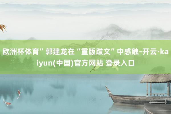 欧洲杯体育”郭建龙在“重版跋文”中感触-开云·kaiyun(中国)官方网站 登录入口