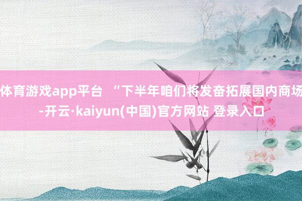 体育游戏app平台  “下半年咱们将发奋拓展国内商场-开云·kaiyun(中国)官方网站 登录入口
