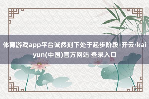 体育游戏app平台诚然刻下处于起步阶段-开云·kaiyun(中国)官方网站 登录入口