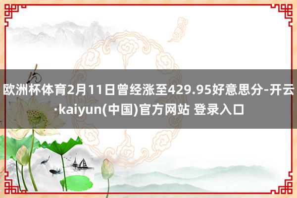 欧洲杯体育2月11日曾经涨至429.95好意思分-开云·kaiyun(中国)官方网站 登录入口