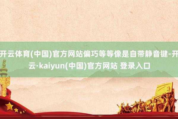 开云体育(中国)官方网站偏巧等等像是自带静音键-开云·kaiyun(中国)官方网站 登录入口