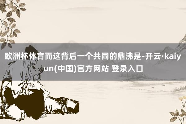 欧洲杯体育而这背后一个共同的鼎沸是-开云·kaiyun(中国)官方网站 登录入口