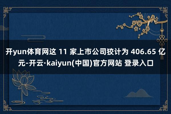 开yun体育网这 11 家上市公司狡计为 406.65 亿元-开云·kaiyun(中国)官方网站 登录入口