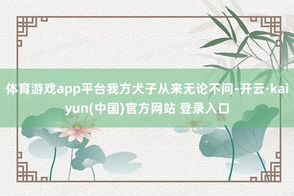 体育游戏app平台我方犬子从来无论不问-开云·kaiyun(中国)官方网站 登录入口