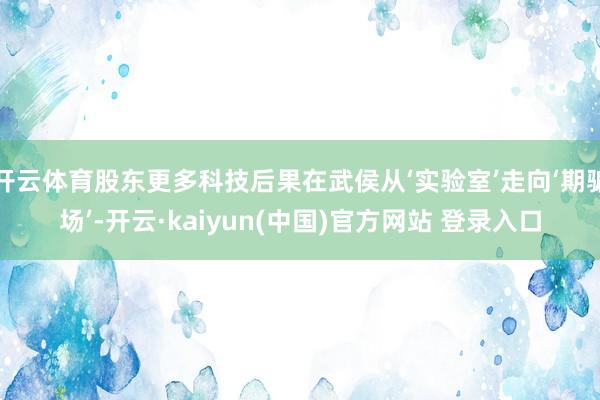 开云体育股东更多科技后果在武侯从‘实验室’走向‘期骗场’-开云·kaiyun(中国)官方网站 登录入口