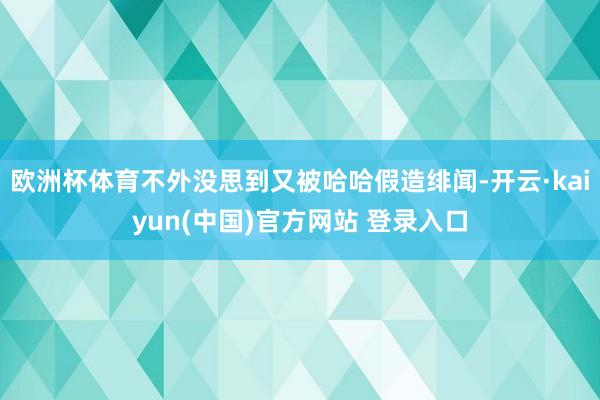 欧洲杯体育不外没思到又被哈哈假造绯闻-开云·kaiyun(中国)官方网站 登录入口