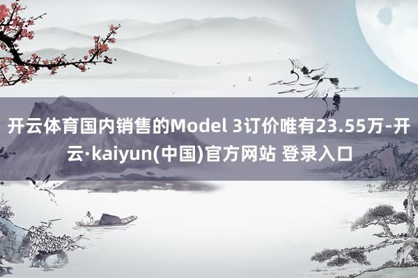 开云体育国内销售的Model 3订价唯有23.55万-开云·kaiyun(中国)官方网站 登录入口