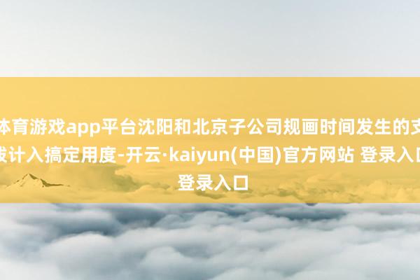 体育游戏app平台沈阳和北京子公司规画时间发生的支拨计入搞定用度-开云·kaiyun(中国)官方网站 登录入口