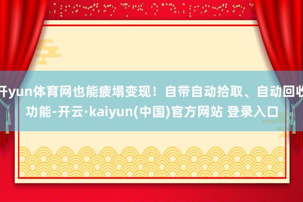 开yun体育网也能疲塌变现！自带自动拾取、自动回收功能-开云·kaiyun(中国)官方网站 登录入口
