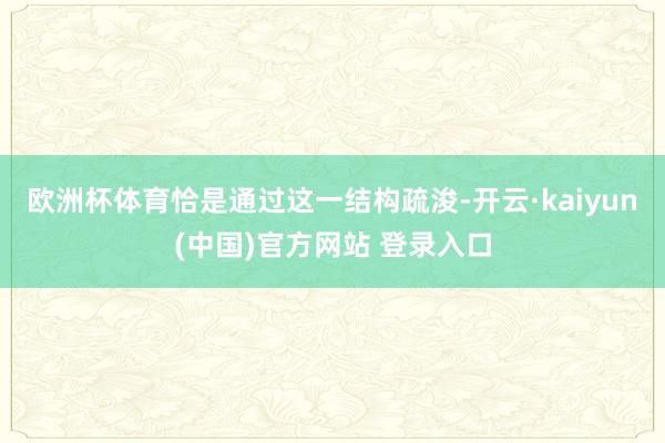 欧洲杯体育恰是通过这一结构疏浚-开云·kaiyun(中国)官方网站 登录入口